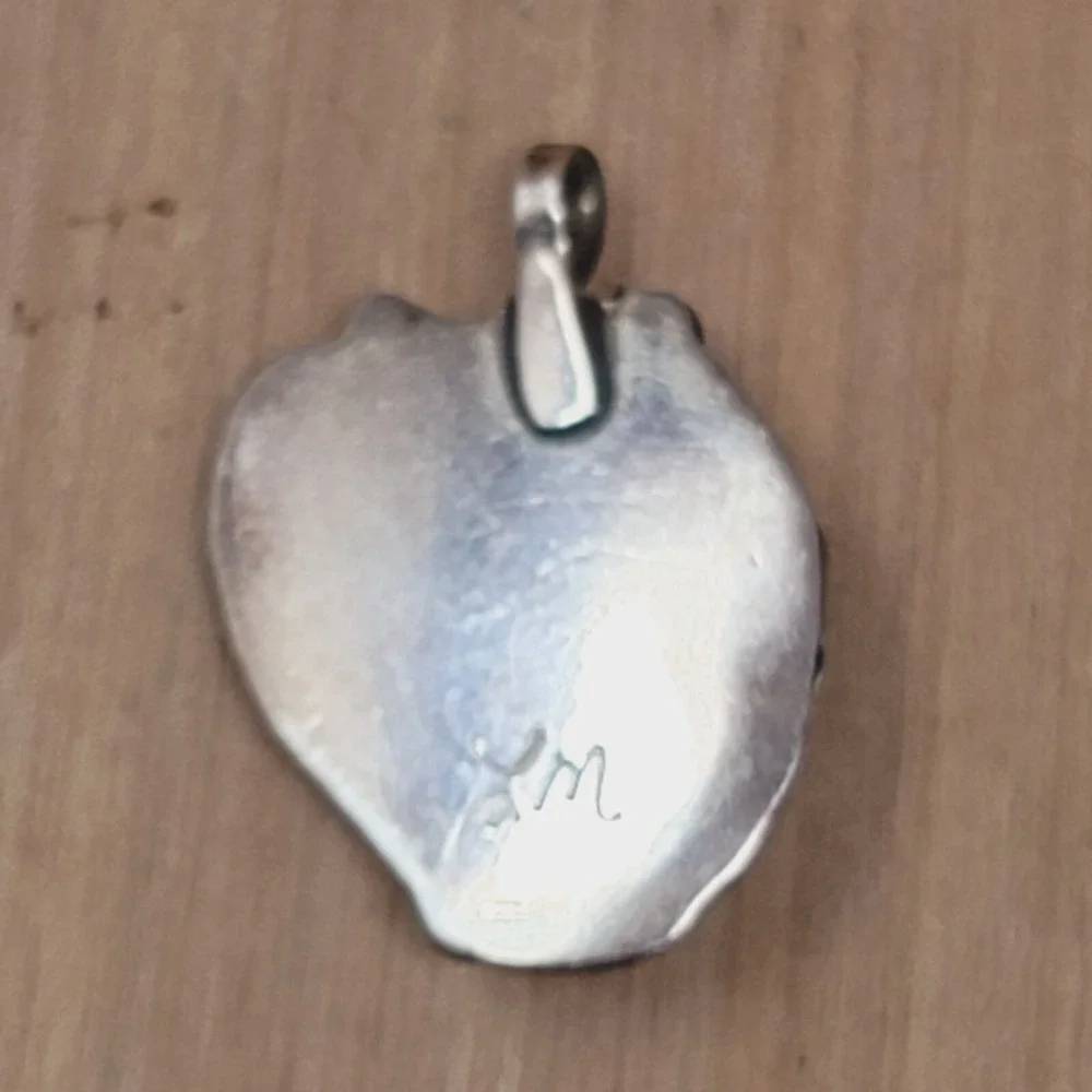 Vintage Sterling Silver Southwest Turquoise Pendant LM